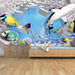 Shark print Ocean wallpaper Baby 3d wallpaper Self adhesive mural Nursery wallpaper Wall print art Home wall decor Peel and stick