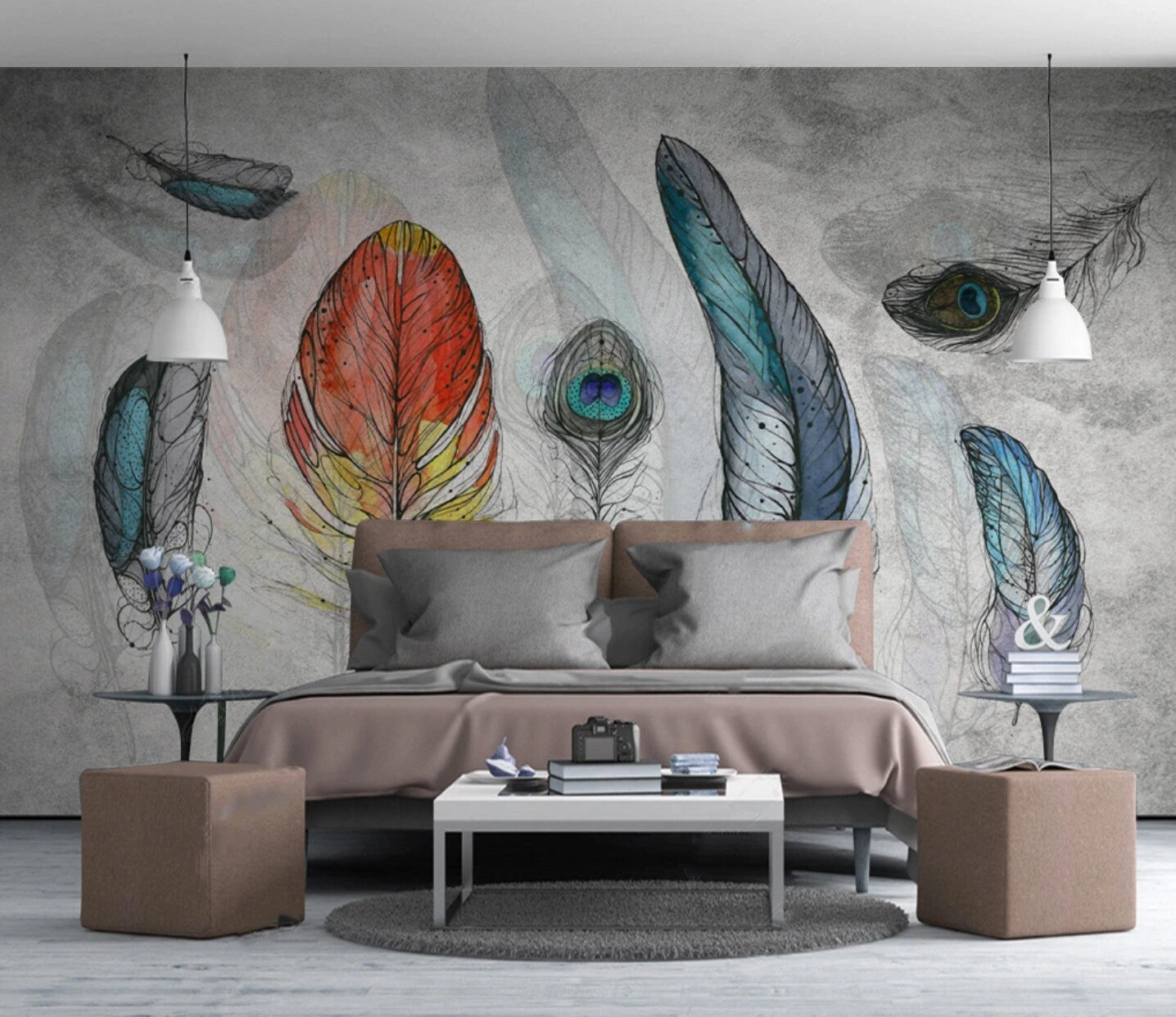 Abstract peel and stick wallpaper Removable Textured wall mural prints fabric vinyl Modern wallpaper wall sticker custom wall decoration