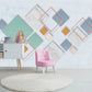 Geometric peel and stick wallpaper mural abstract, marble wallpaper, giant wall mural for living room, bedroom, kitchen.
