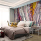 Abstract wallpaper peel and stick wall mural, purple photo wallpaper, removable art deco wallpaper minimalist bedroom wall decor