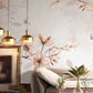 Magnolia wallpaper peel and stick wall mural, floral self adhesive wallpaper, flower wall decals, botanical removable wallpaper