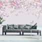 Large floral self adhesive wallcovering, purple peel and stick wallpaper, accentual wall mural with flowers, remuvable canvas wallpaper
