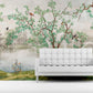 Large botanical peel and stick wallpaper, self adhesive Japanese wall mural, removable Asian canvas wallpaper, temporary nature wall mural